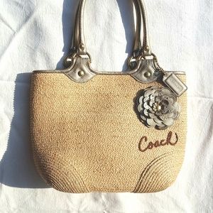 Lovely Embroidered  Coach Handbag